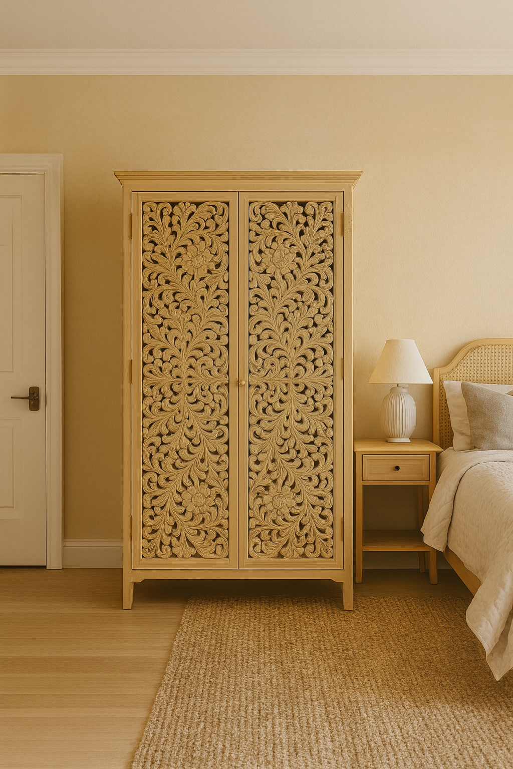 Bougainvillea Breeze Wardrobe Solid Wood – 200x100x45 cm
