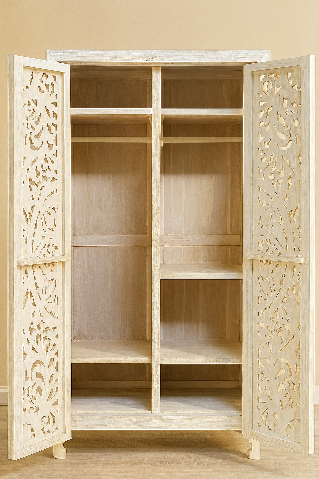 Karen Wardrobe Handcrafted Solid Wood Wardrobe – 200x100x45 cm