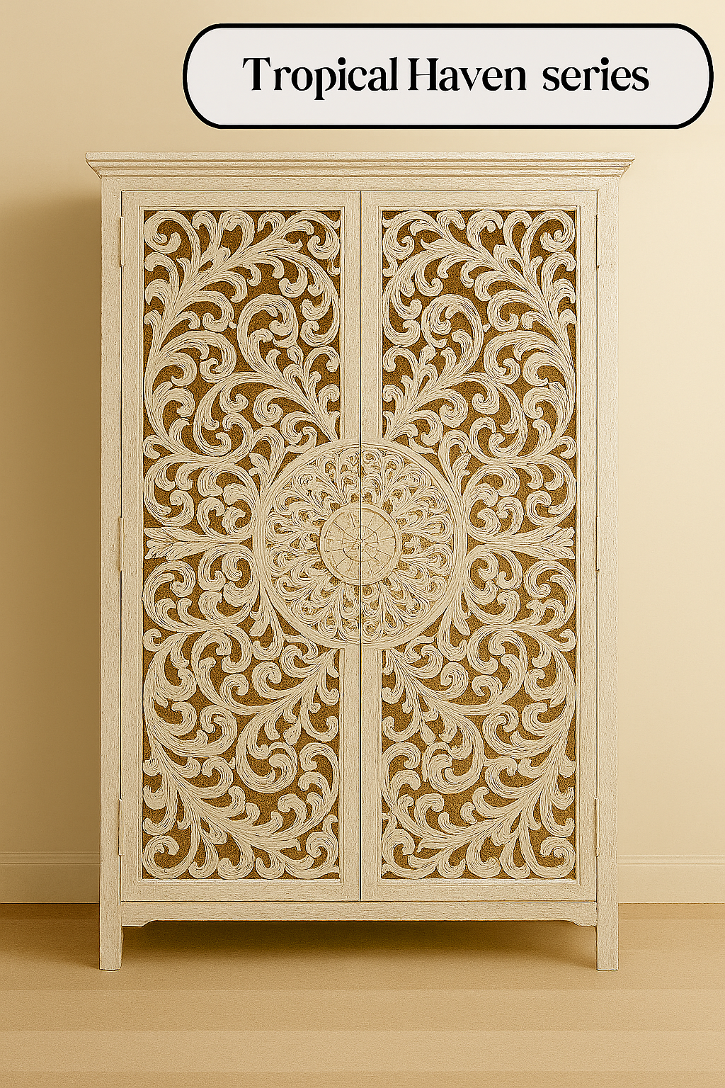 Tropical Haven WardrobeSolid Wood – 200x100x45 cm