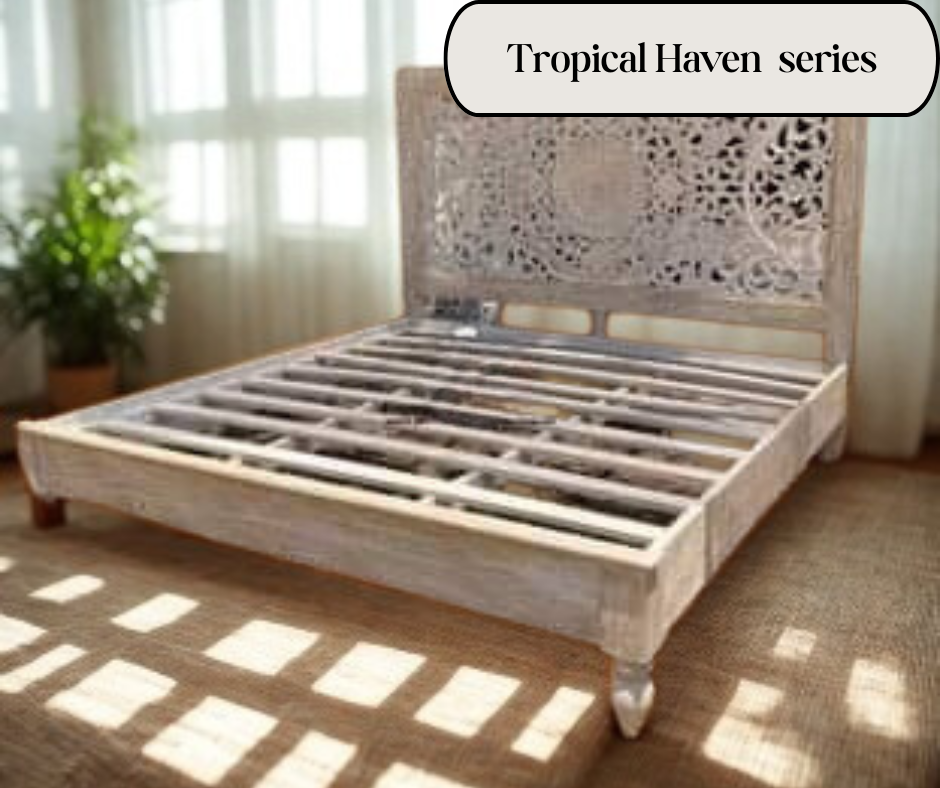 Tropical Haven – Hand-Carved Bed