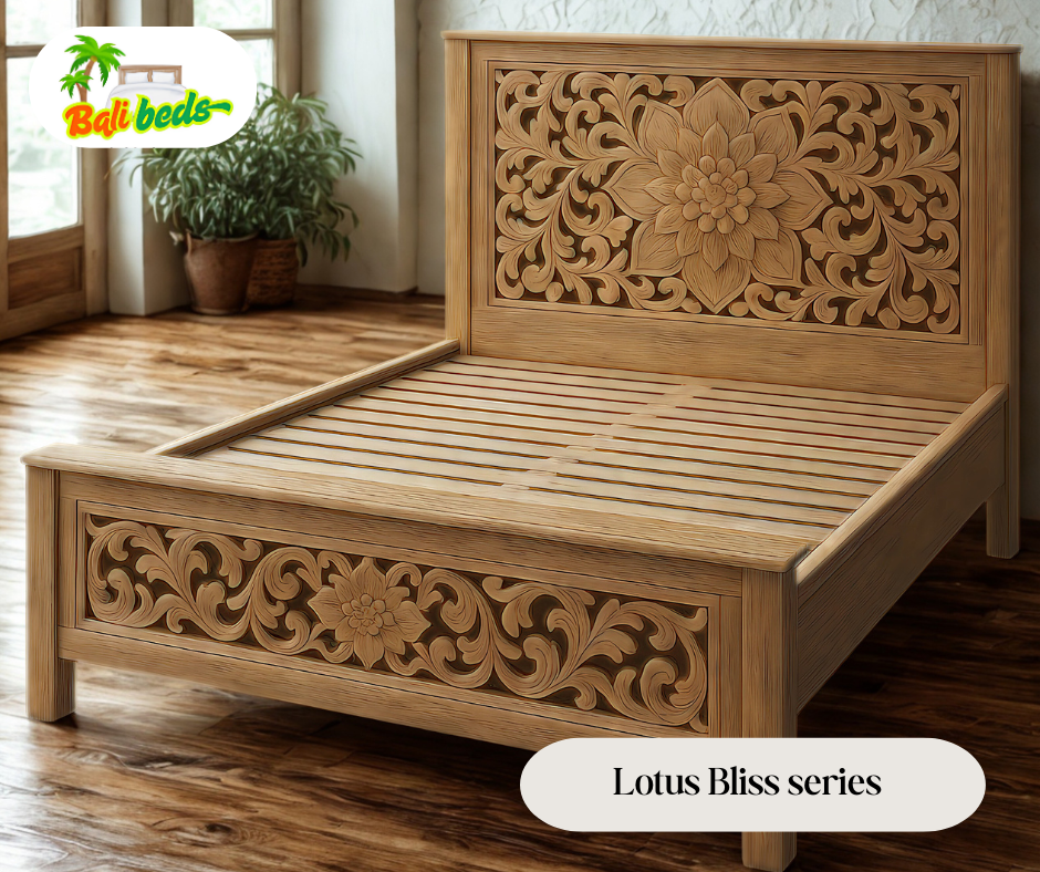 Lotus Bloom – Hand-Carved Bed