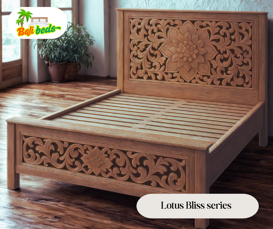 Lotus Bloom – Hand-Carved Bed