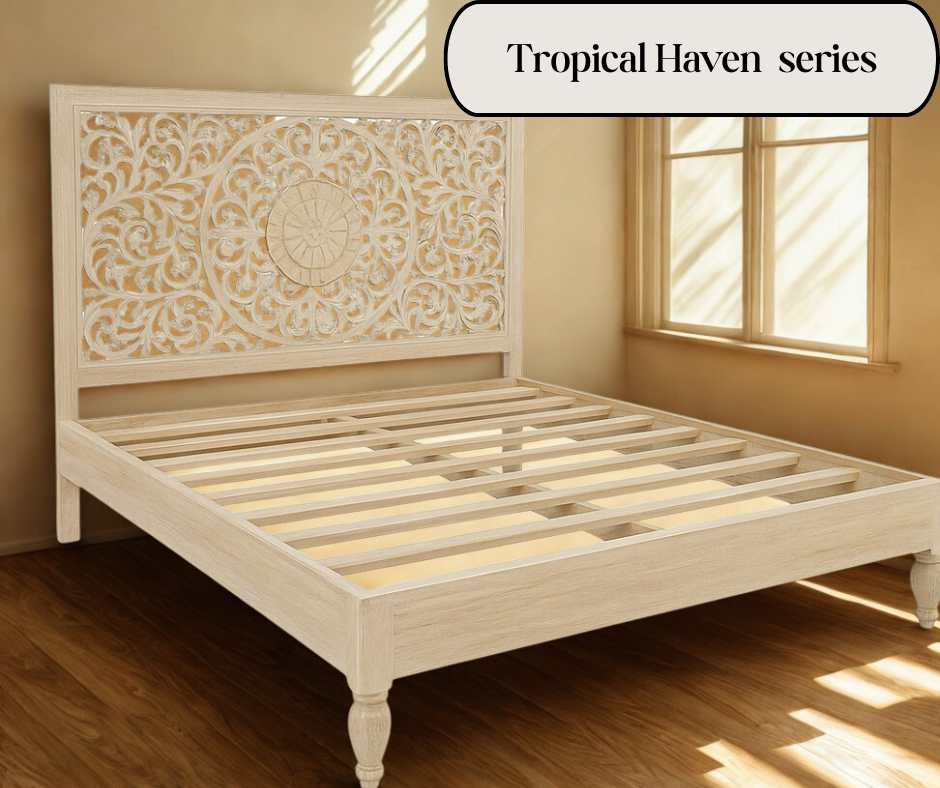 Tropical Haven – Hand-Carved Bed