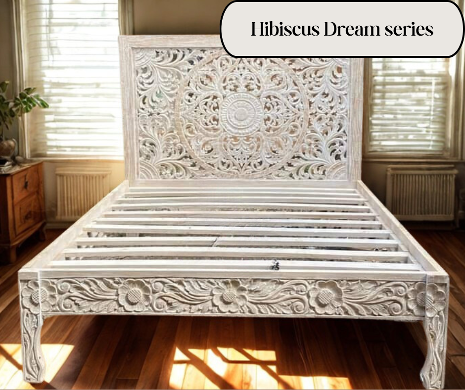 The Hibiscus Dream – Hand-Carved Bed