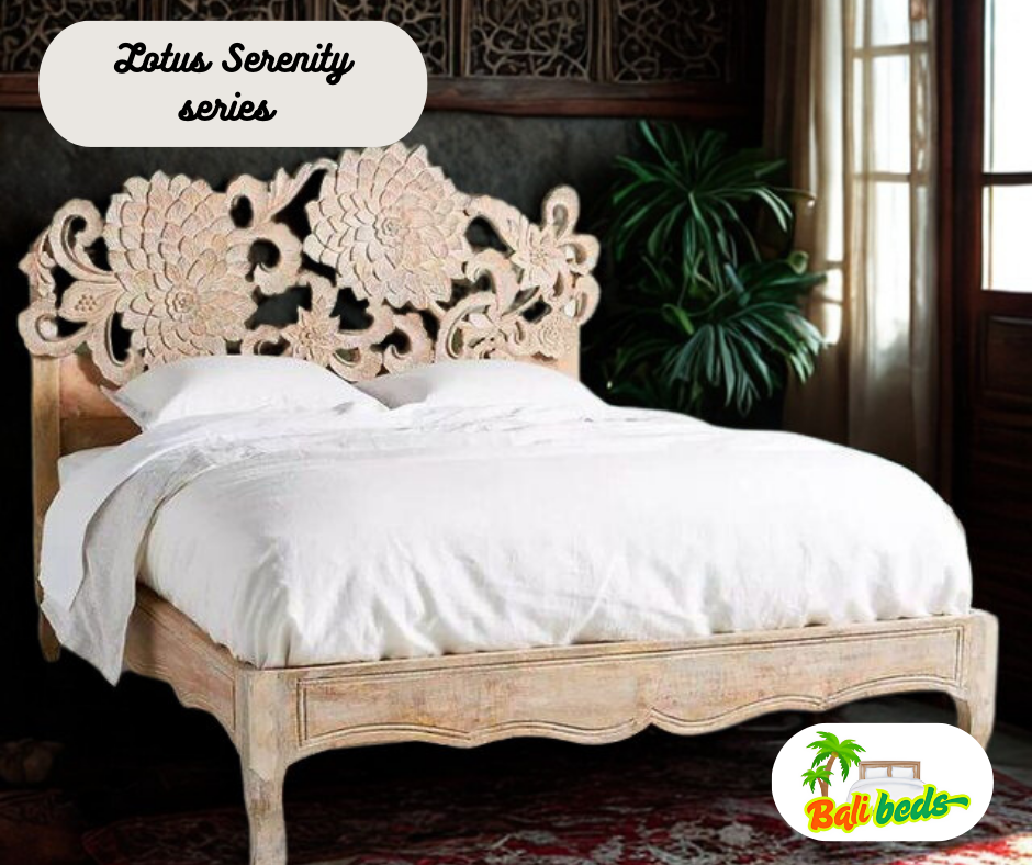 Lotus Serenity – Hand-Carved Bed