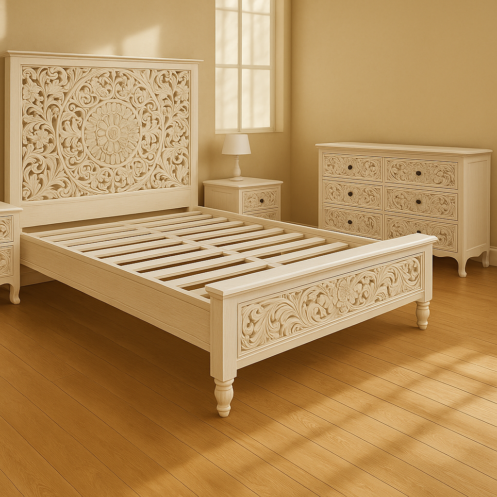 Tropical Haven – Hand-Carved Bed