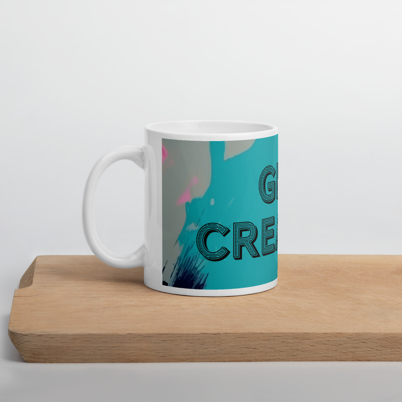White glossy mug