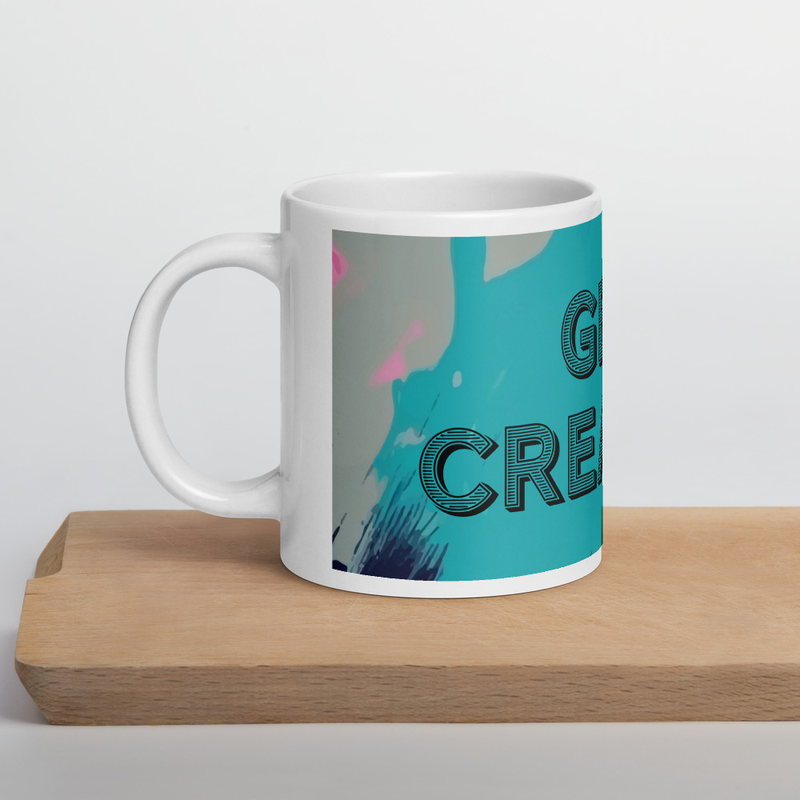 White glossy mug