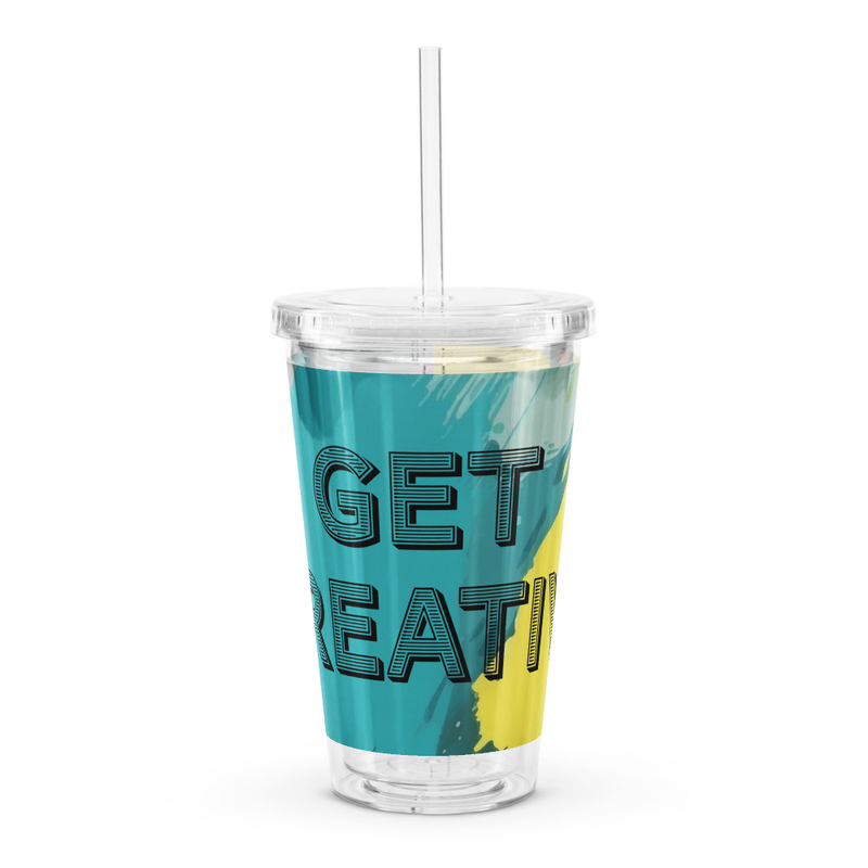 Clear plastic tumbler