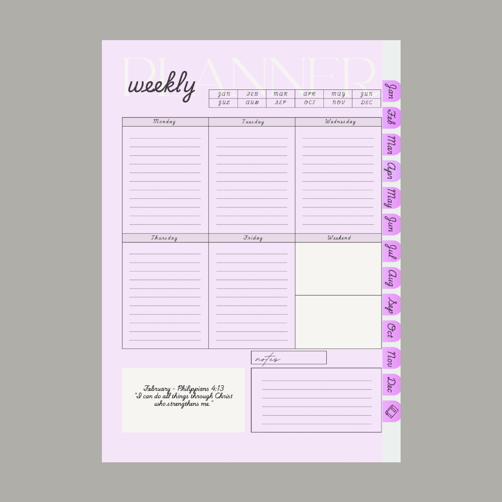Faithful Steps Weekly Planner