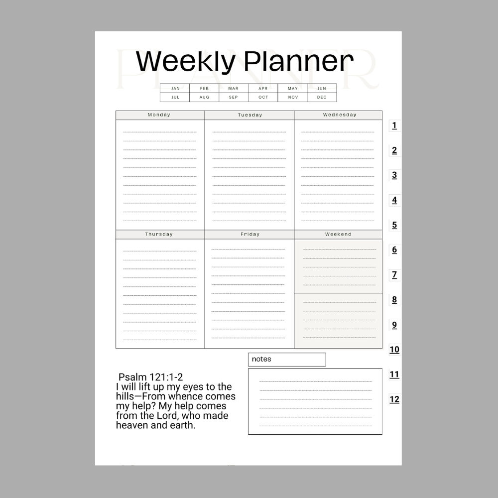 Weekly Grace-Filled Planner