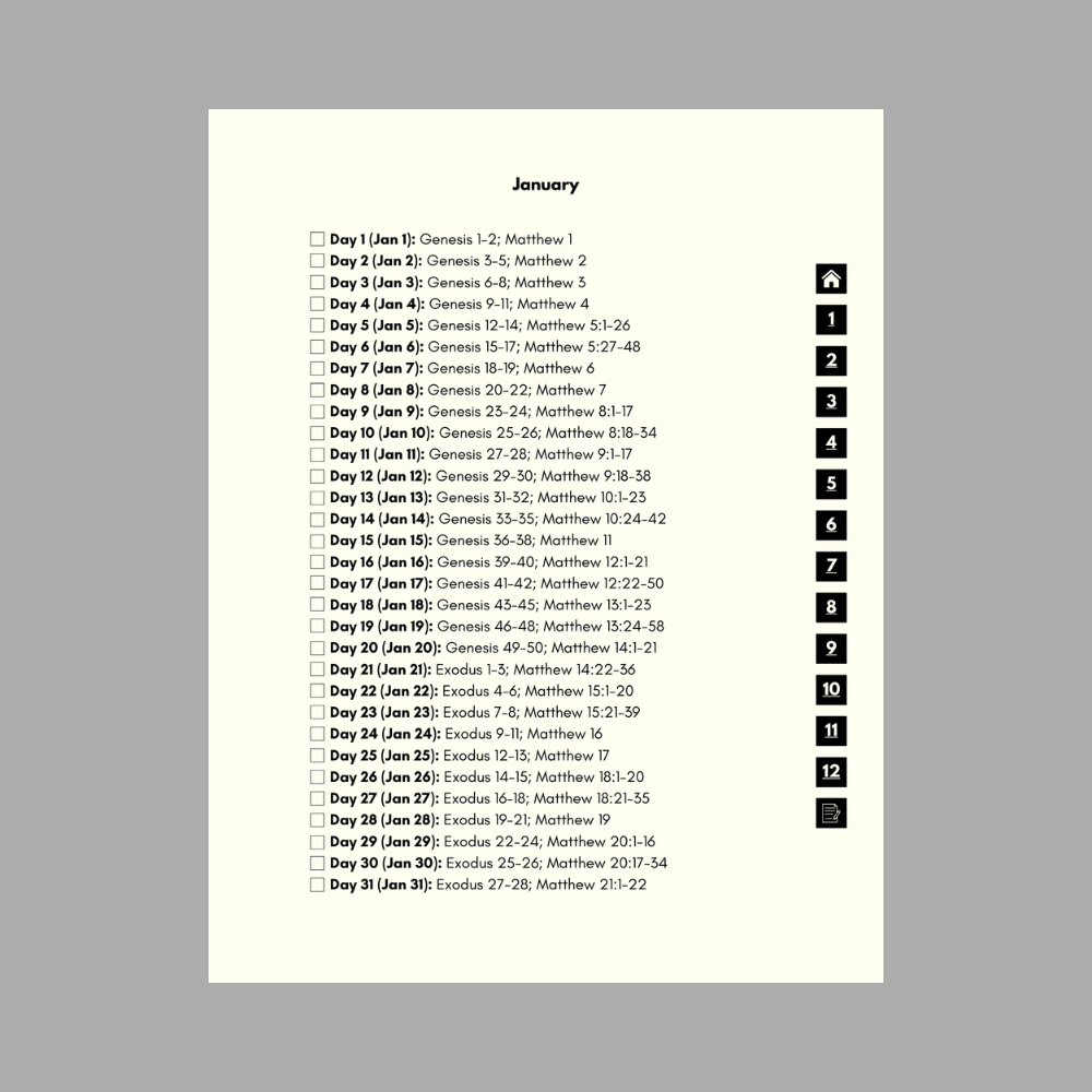 A Yearlong Bible Reading Guide