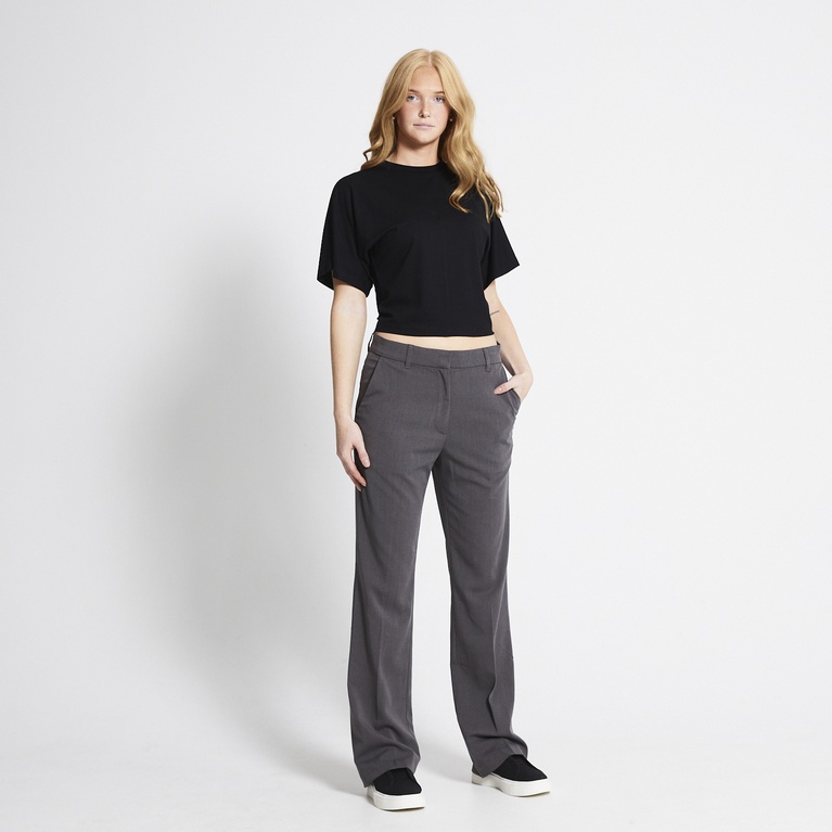 Gray melange "addie" flare pants