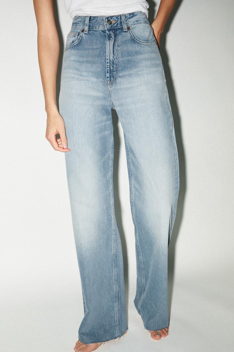 "Ice blue" High waisted full length jeans