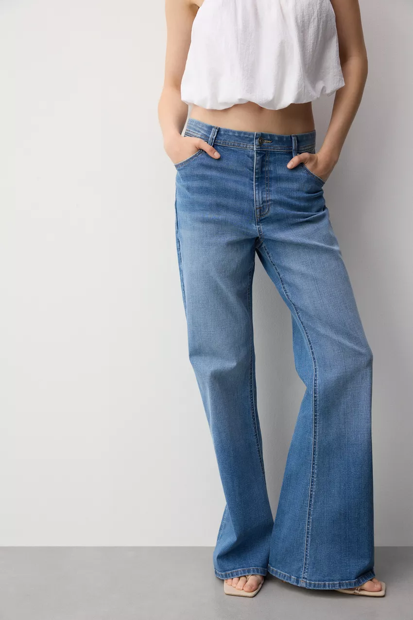 High-Waisted Flared Jeans