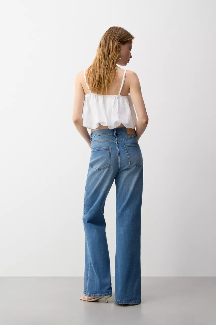 High-Waisted Flared Jeans