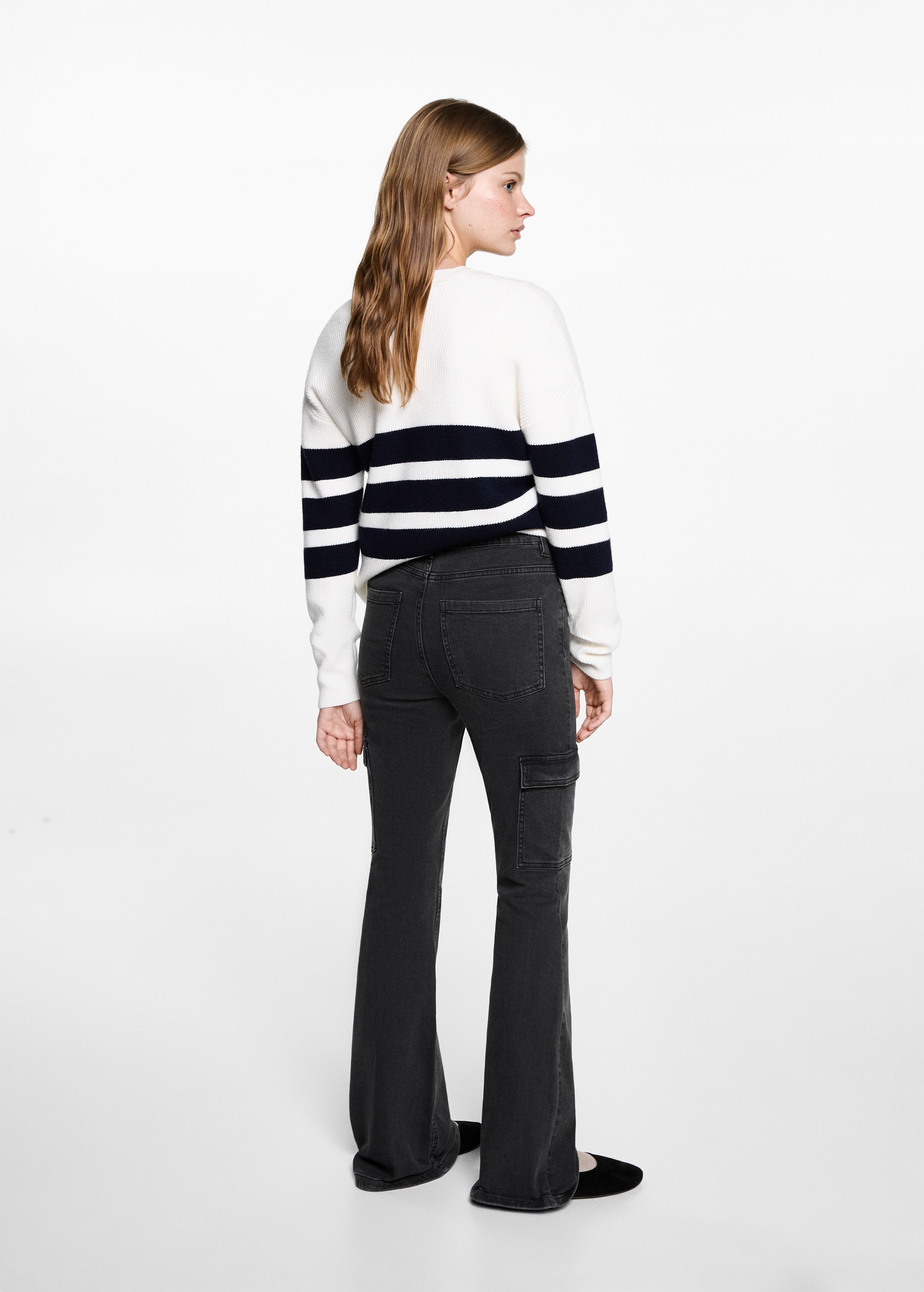 Charcoal flare cargo jeans