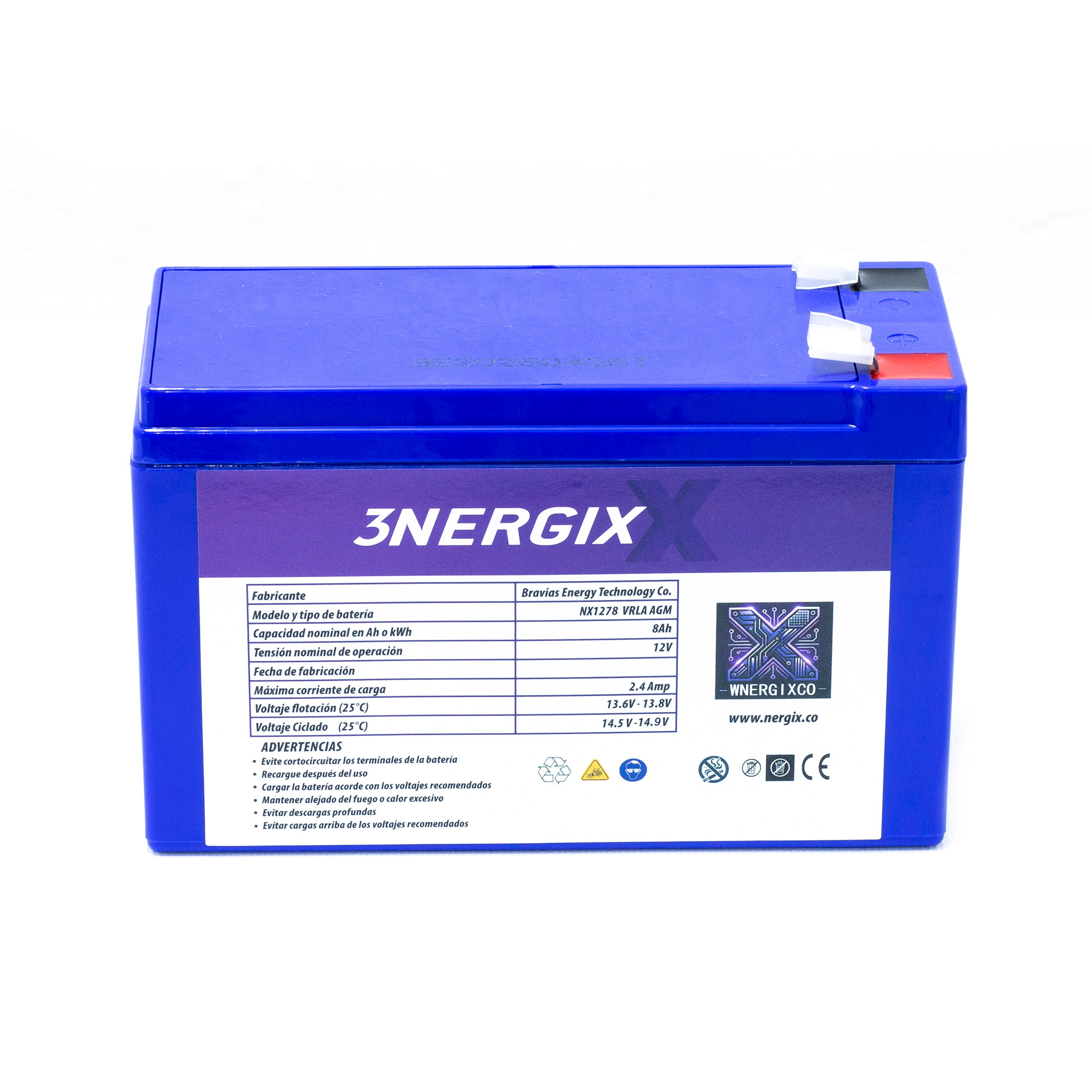 12V 8 AH NERGIX AGM  Battery