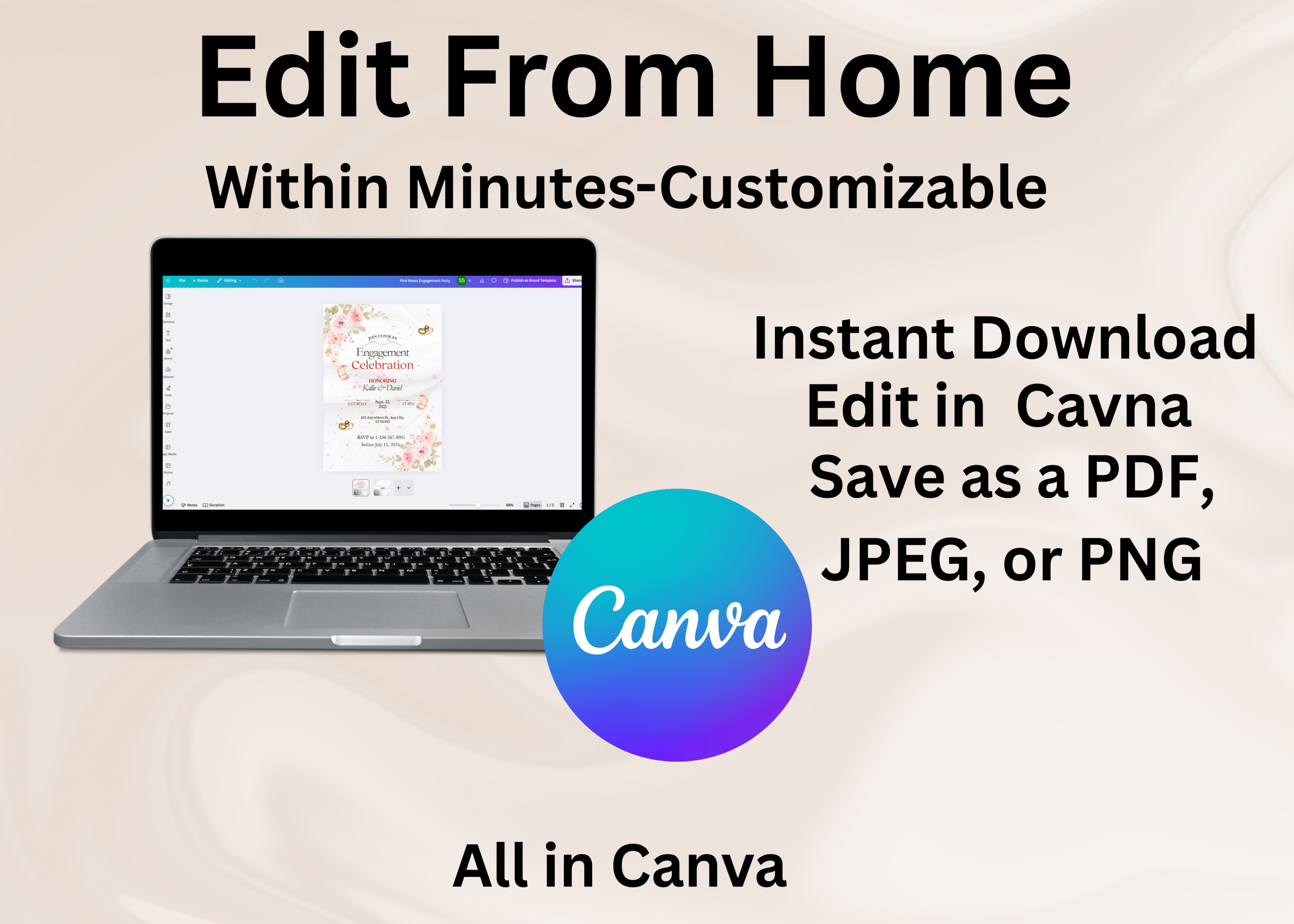 Martini Themed Engagement Invitation  