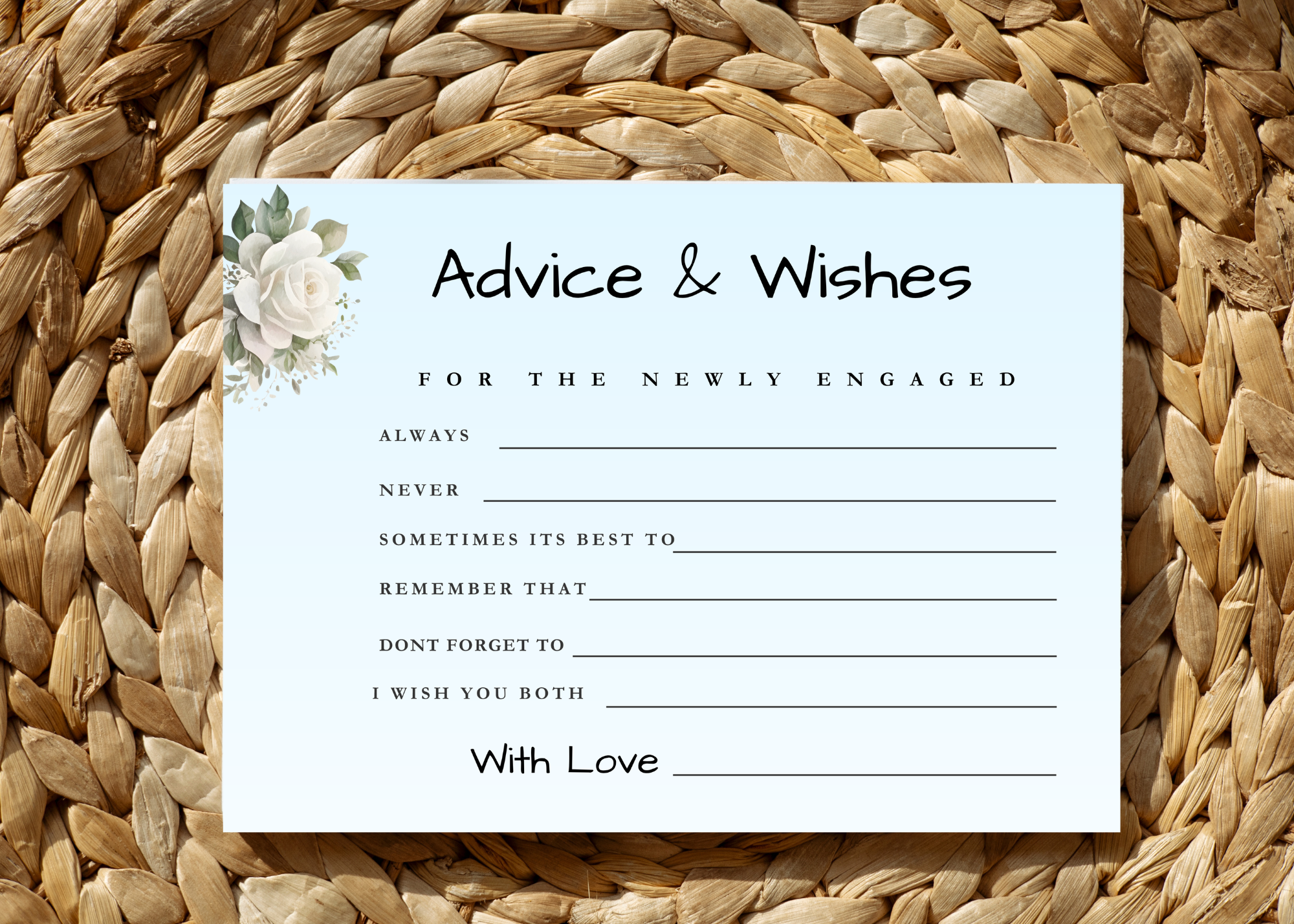 Elegant Blue & White Engagement Invitation Set