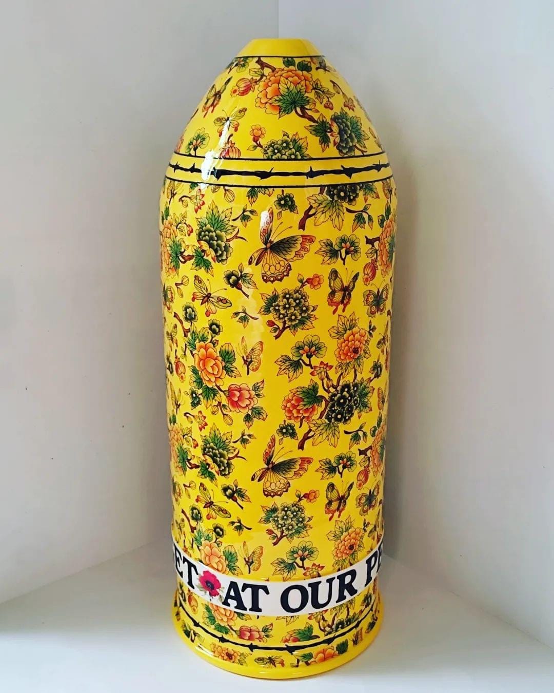 Decorative Yellow Ceramic Artillery Shell