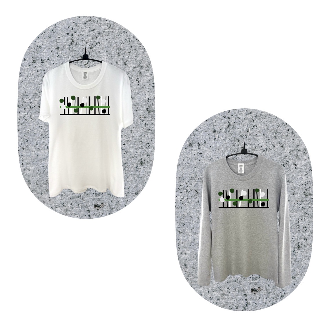 Green Dot  graphic long & short sleeves Cotton T
