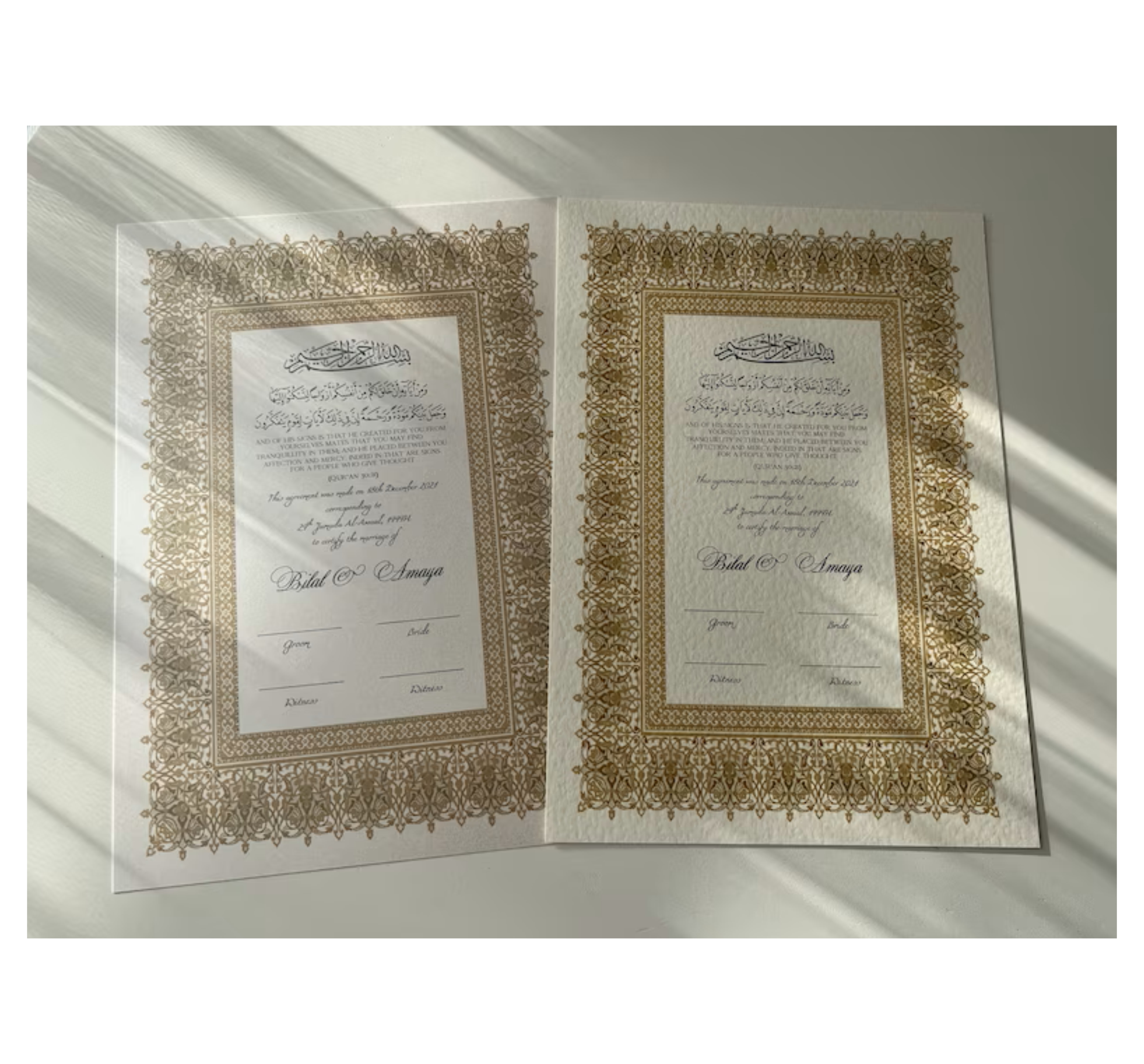Nikkah Certificate with Framed 