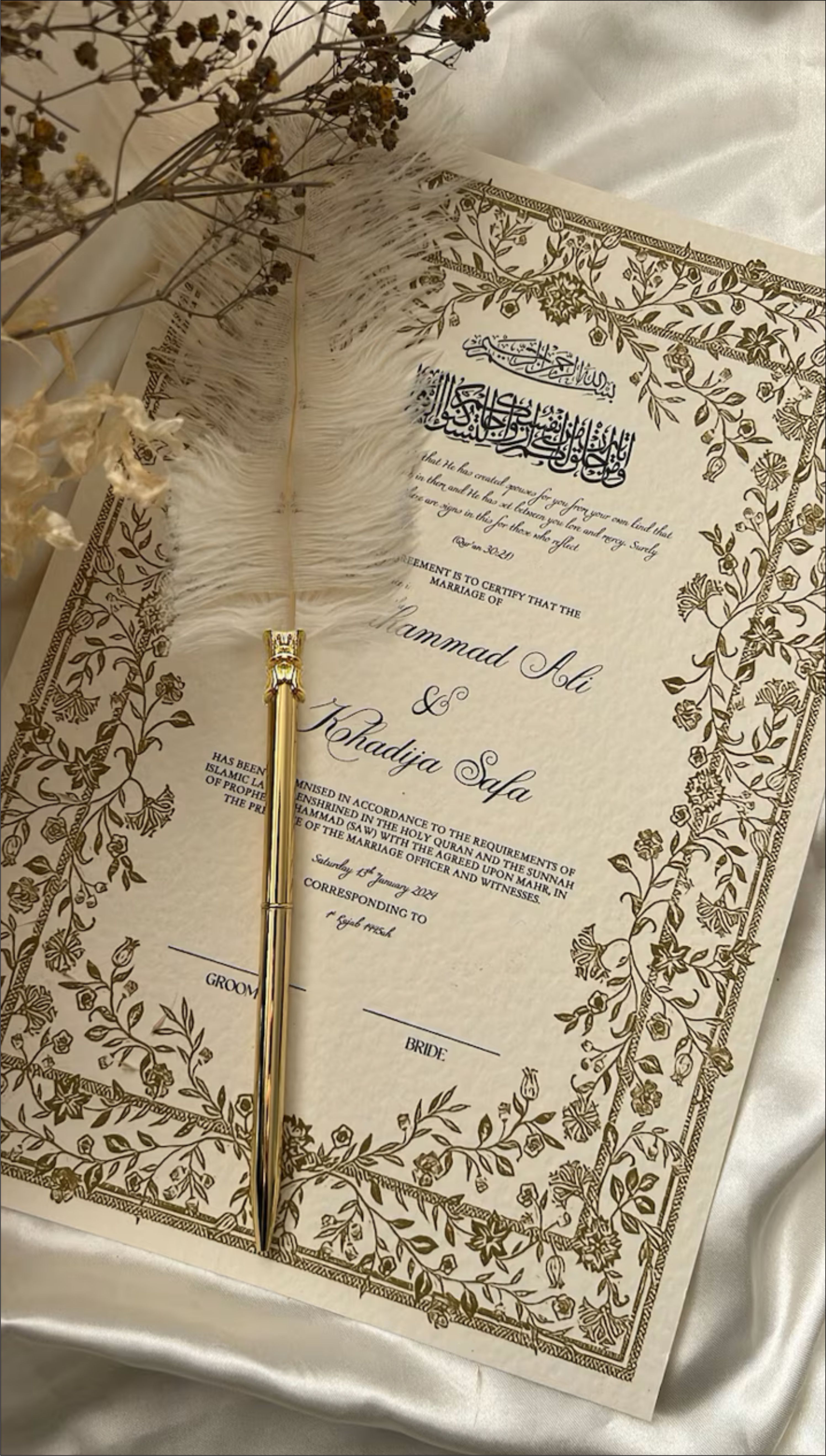 Nikkah Certificate with Framed