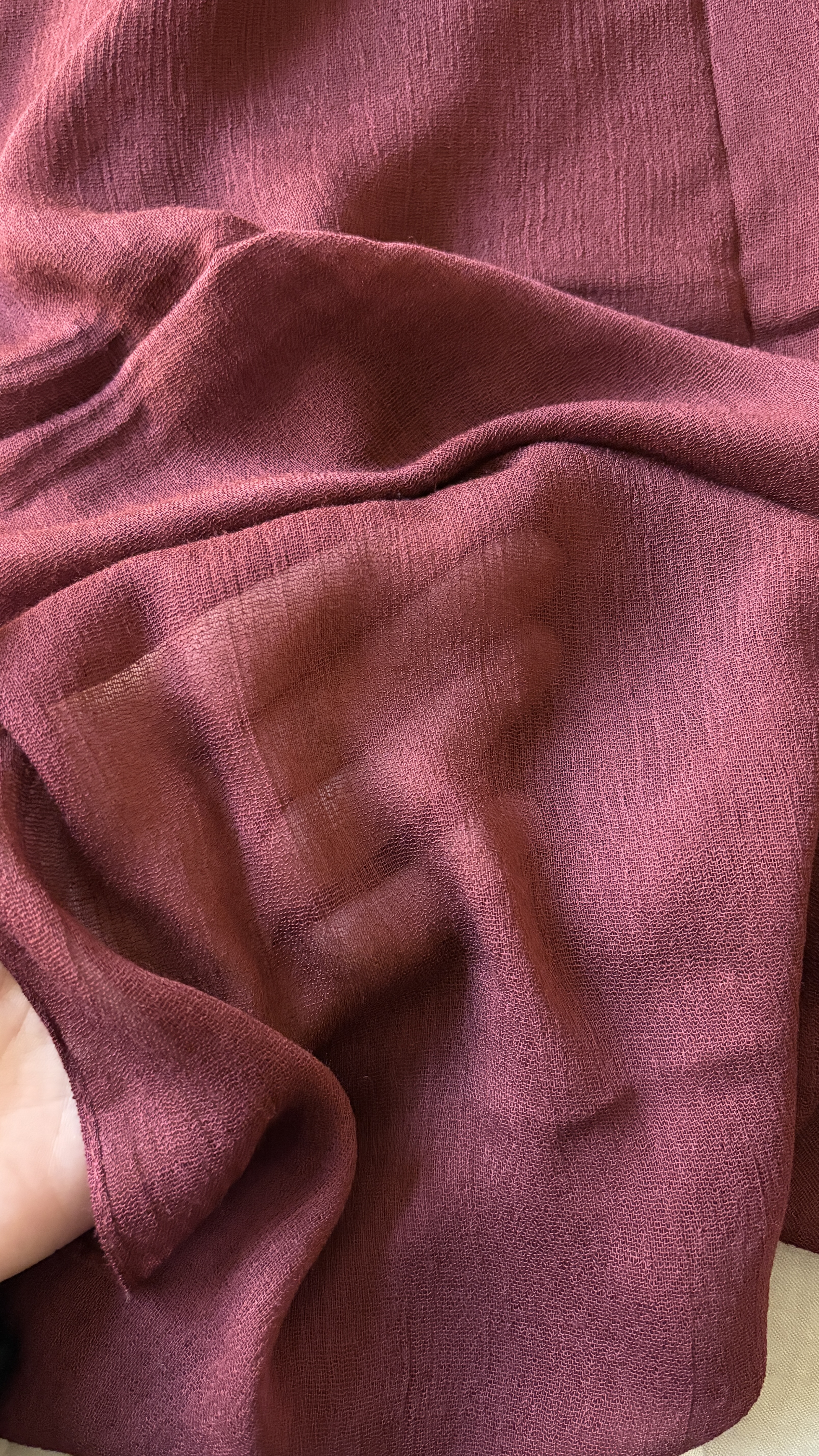 Maroon crinkle linen
