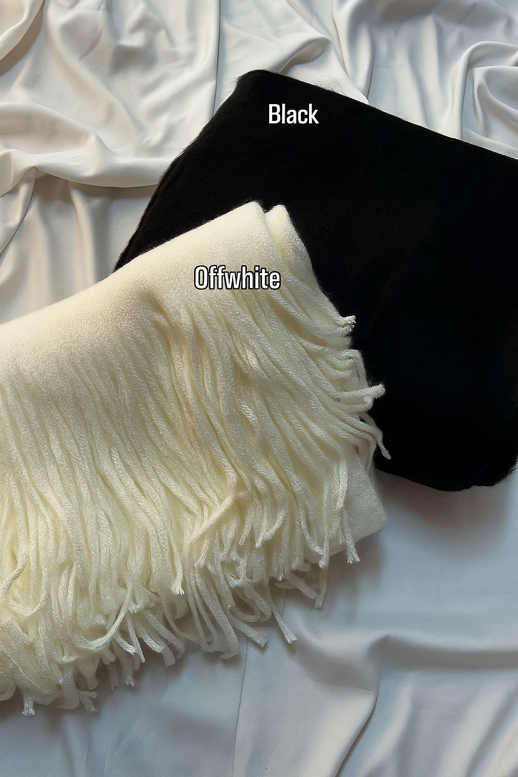 Mohair shawl in offwhite