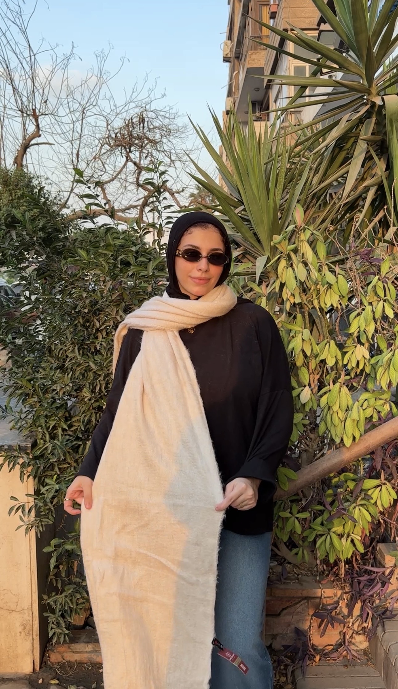 Mohair shawl in light beige