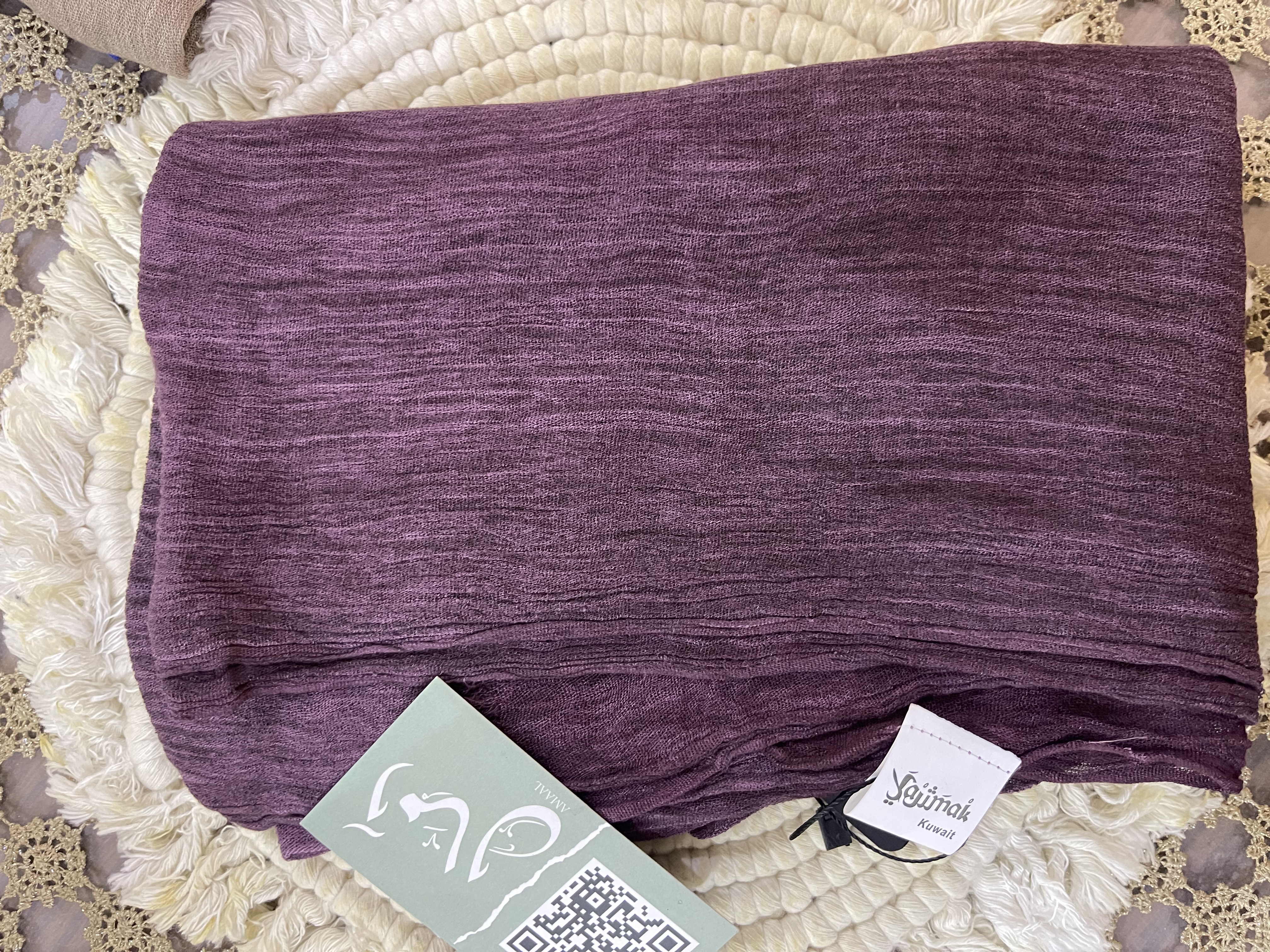 Mauve ruffeld cotton