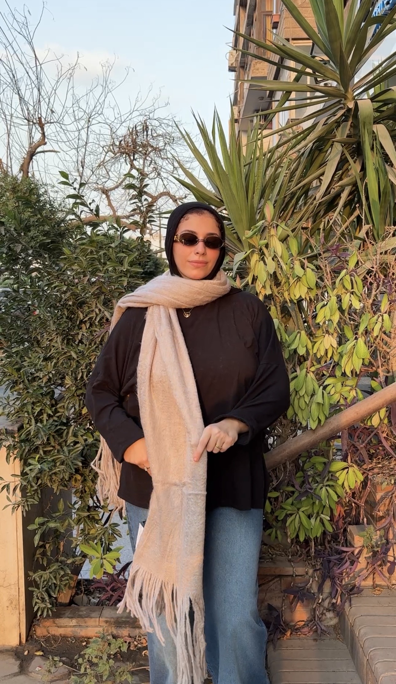 Mohair shawl in beige