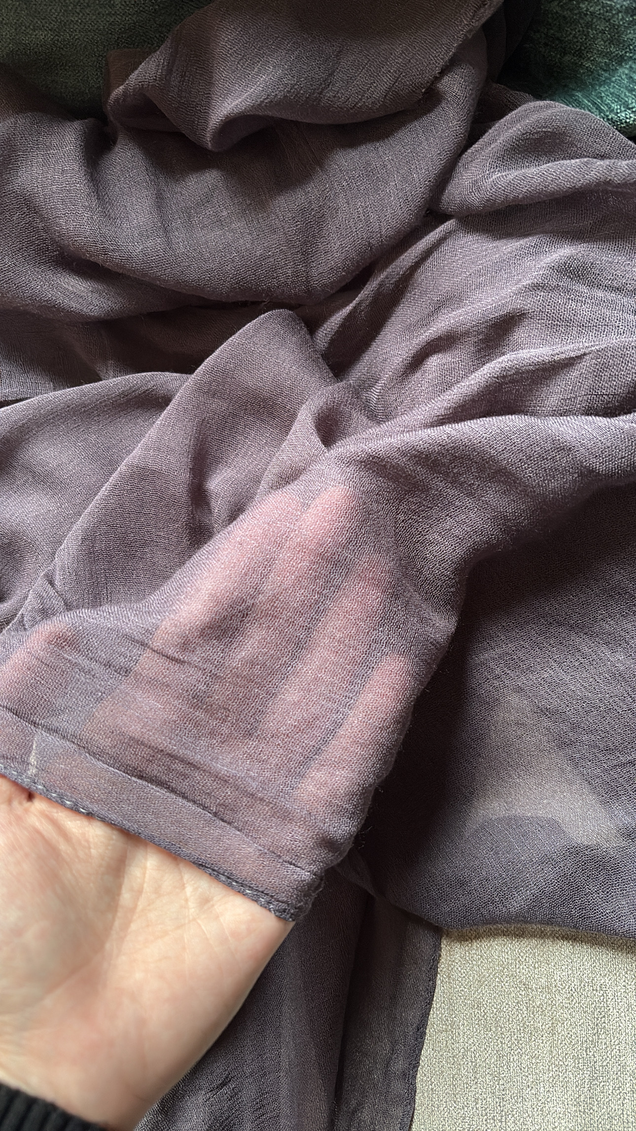 Dark grey crinkle linen