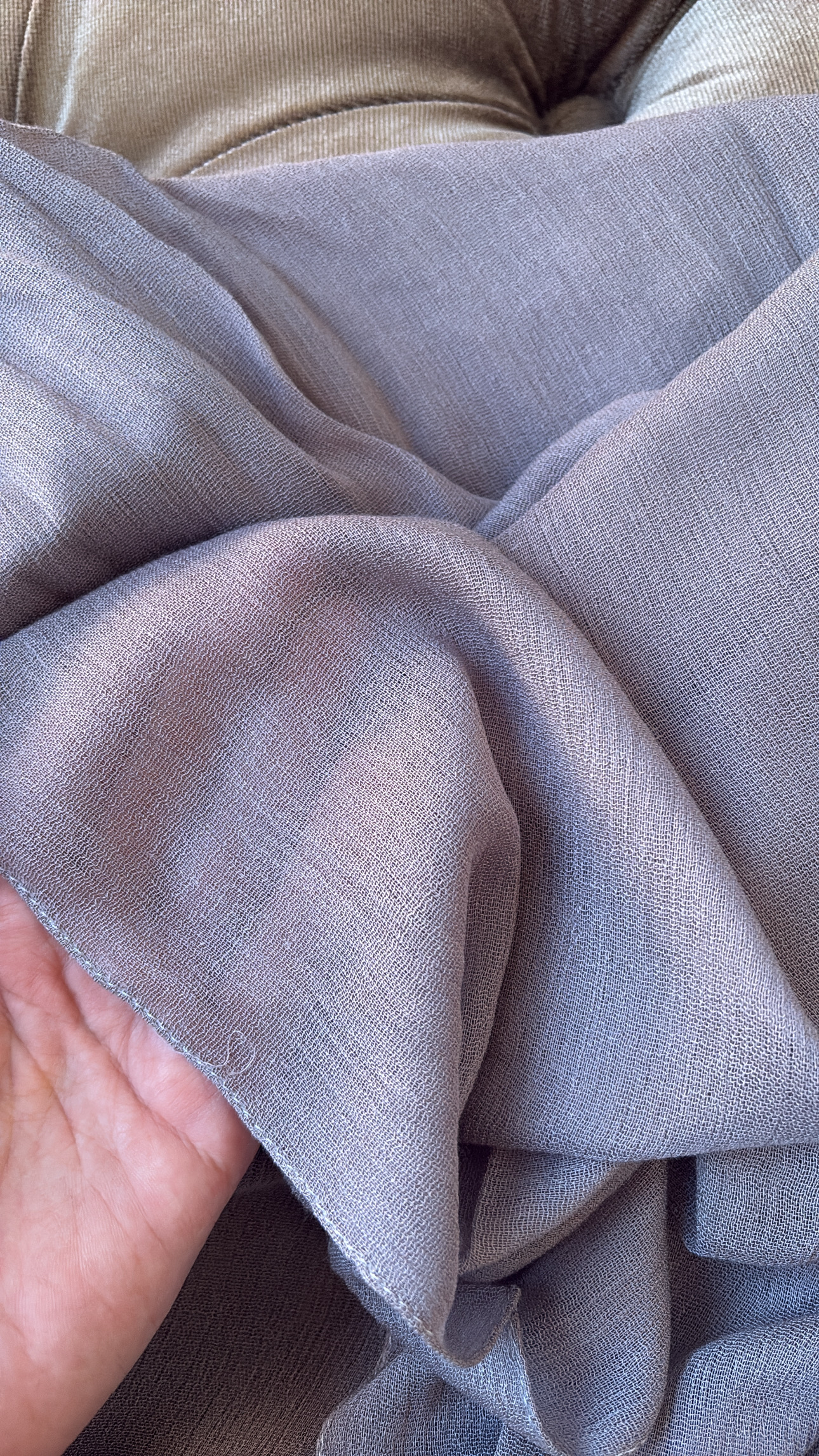 Greige Crinkle linen