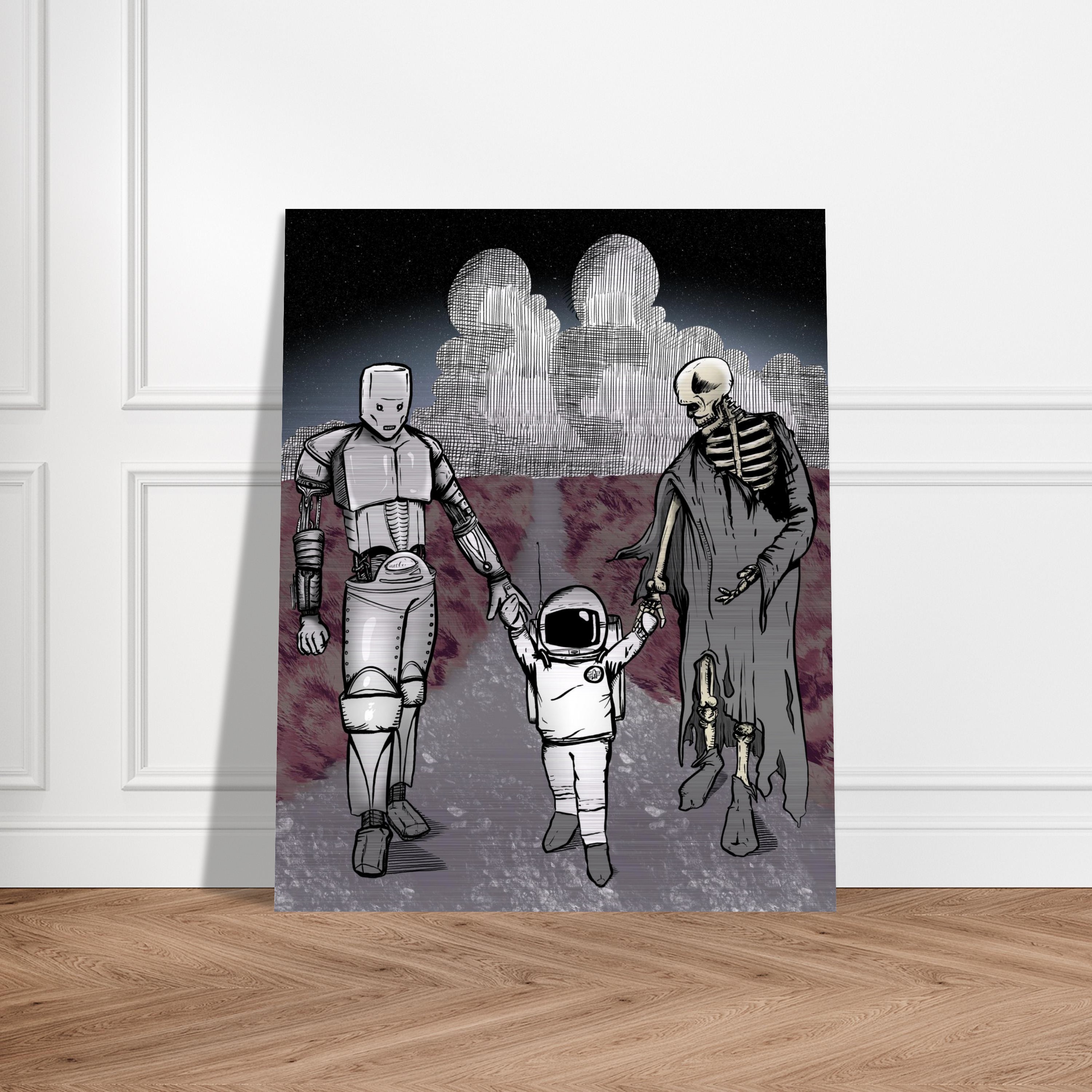 Ducens Et Ductus - Brushed Alumium 40x50cm
