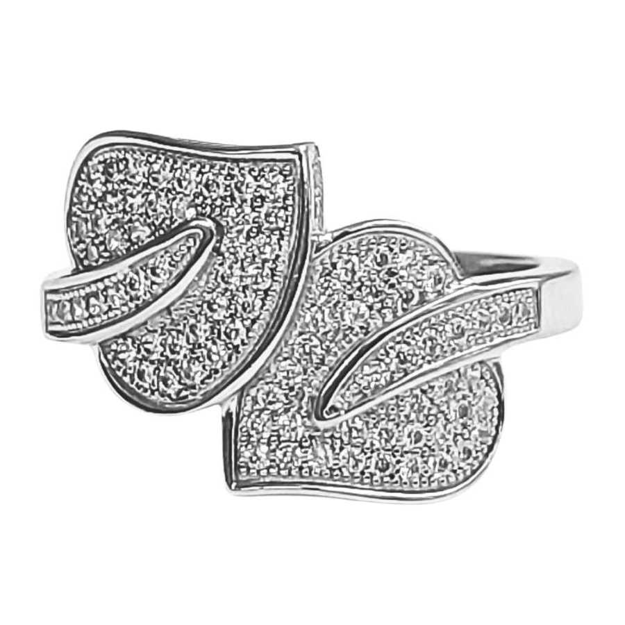 Anel de Prata Desenho de Corações