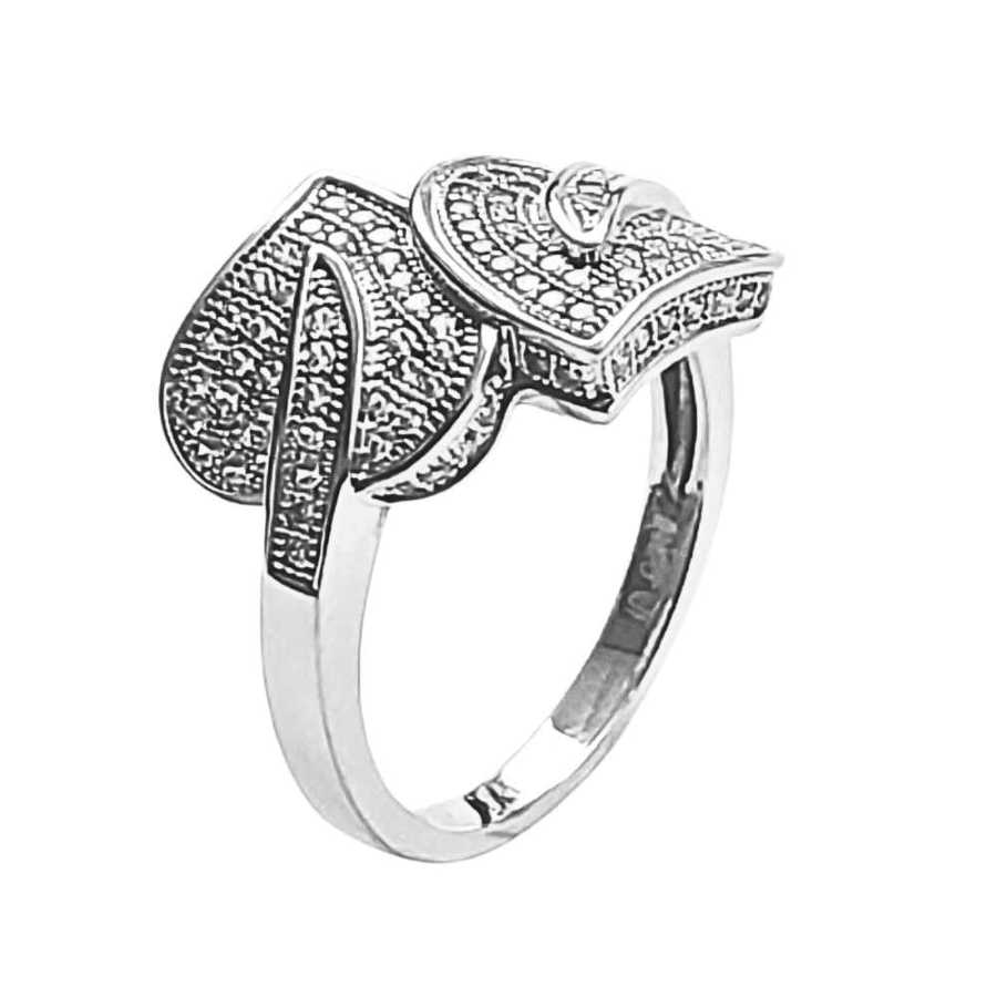 Anel de Prata Desenho de Corações