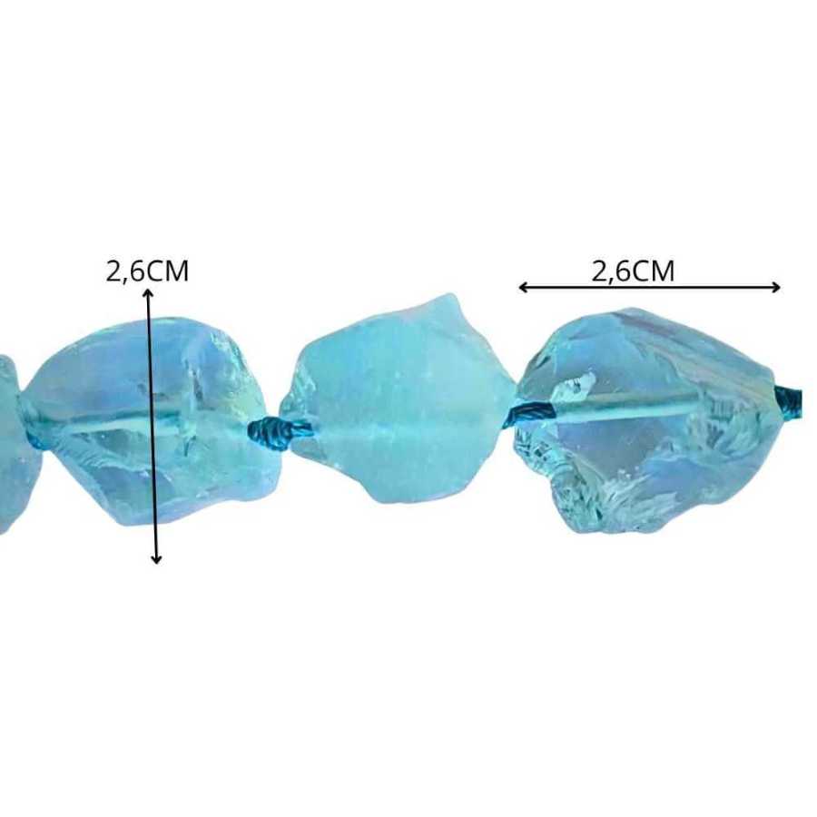 Colar Pedra Natural Cristal Água Marinha