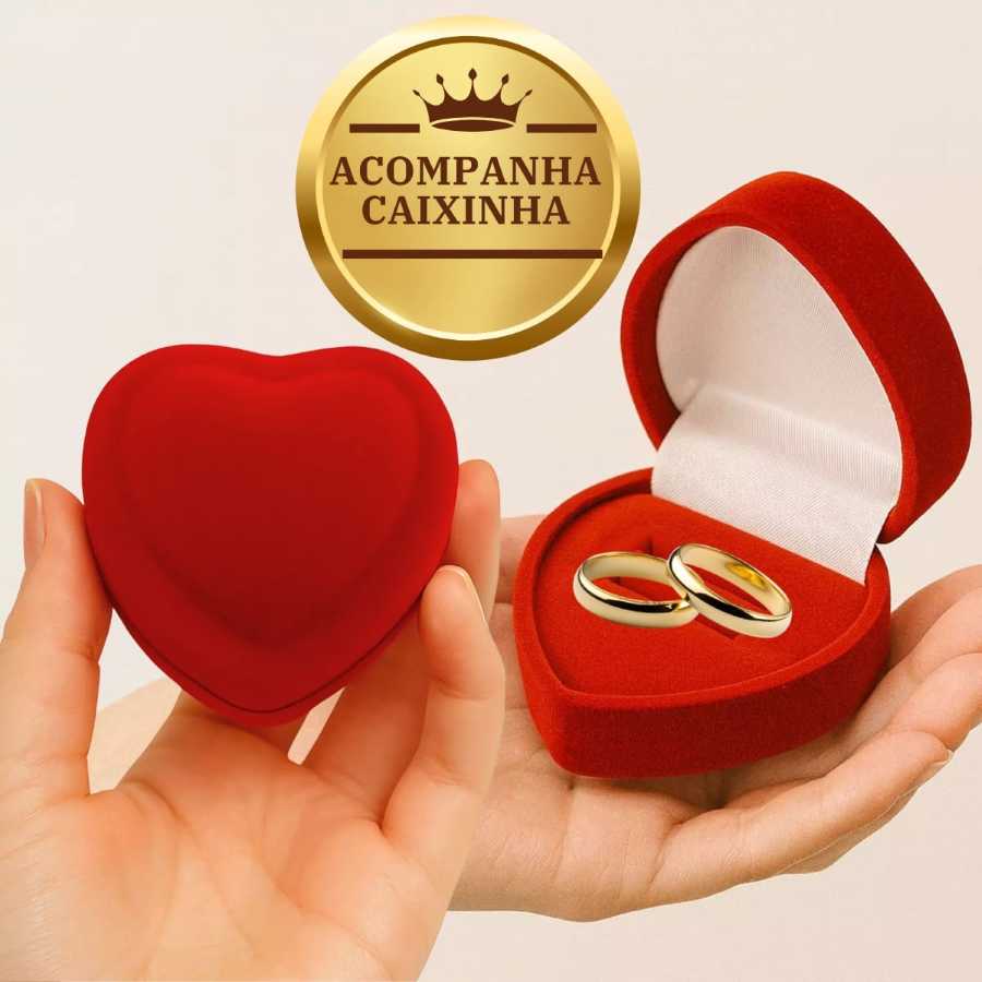 Par Alianças Ouro Banhada 18k Tungstênio 4mm Gravação Nomes.