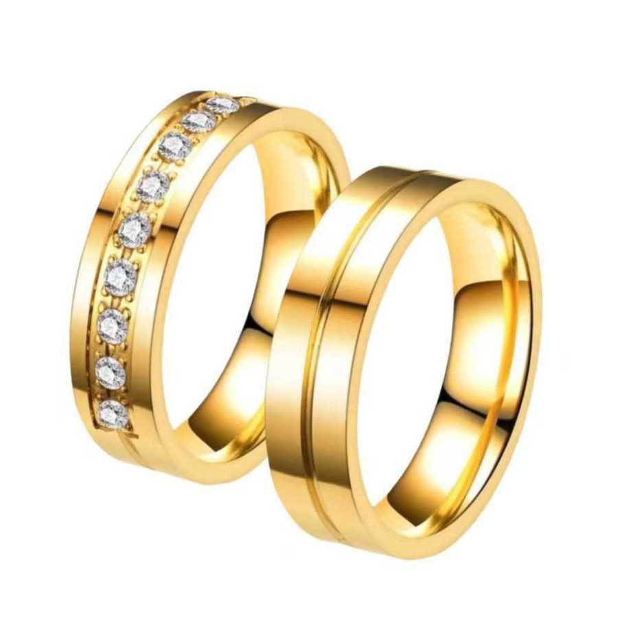 Par Alianças Ouro Tungstênio Banho 18k 6mm Renovação De Votos