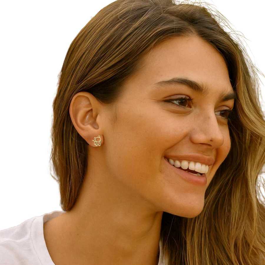 Trio Par de Brincos Pequenos em Aço Três Cores + Embalagem para Presente.