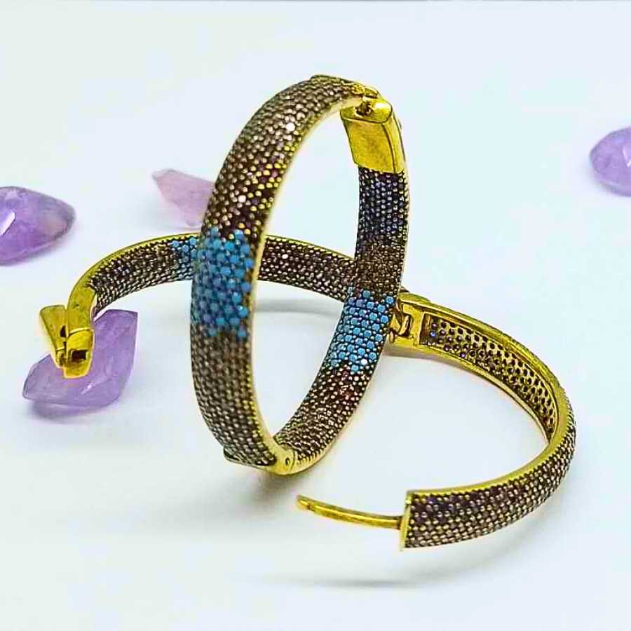 Brincos Argola Prata Zircônias Banho De Ouro