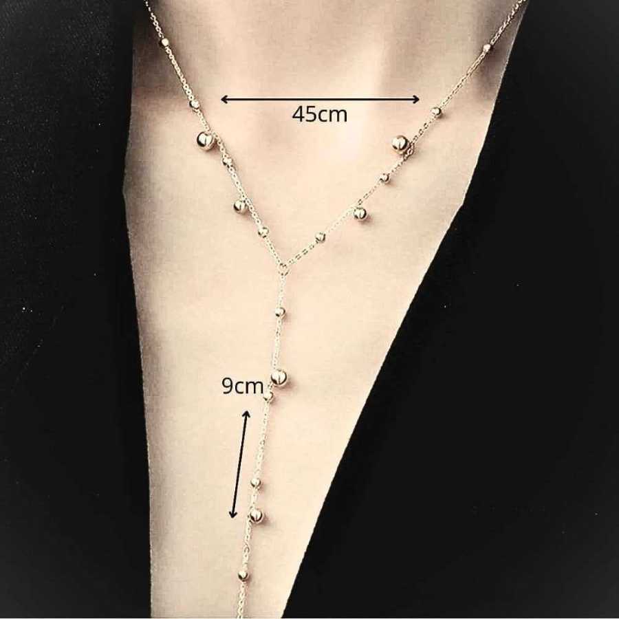 Colar de Bolas Brancas Em Aço Inox