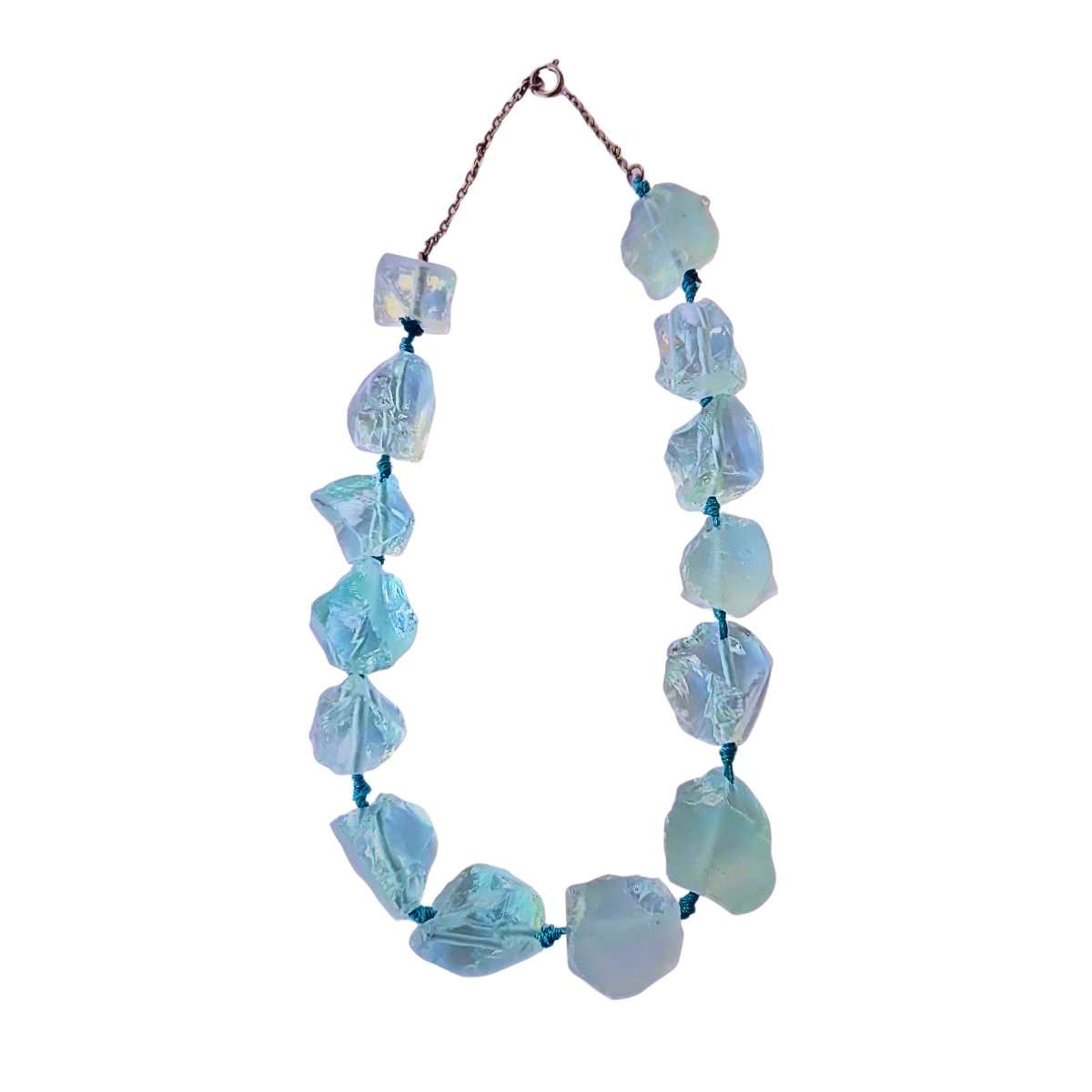 Colar Pedra Natural Cristal Água Marinha