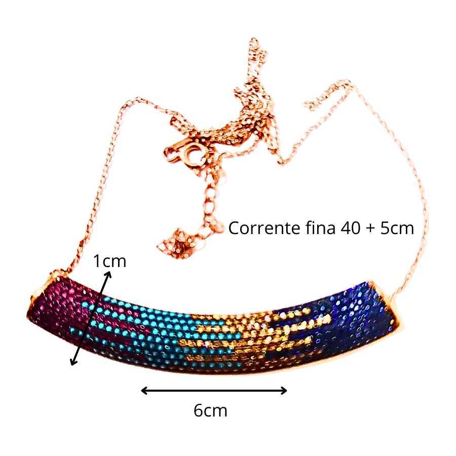 Conjunto Gargantilha e Anel Prata 925k e Banho de Ouro.