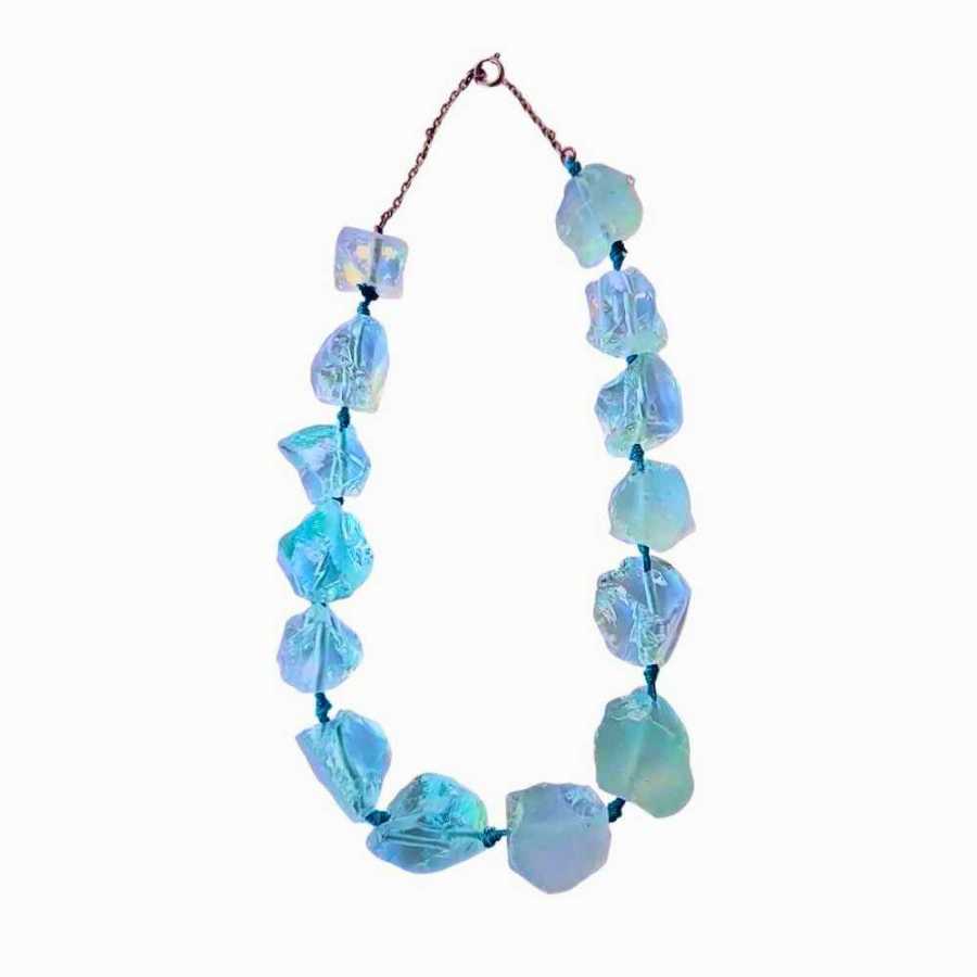 Colar Pedra Natural Cristal Água Marinha