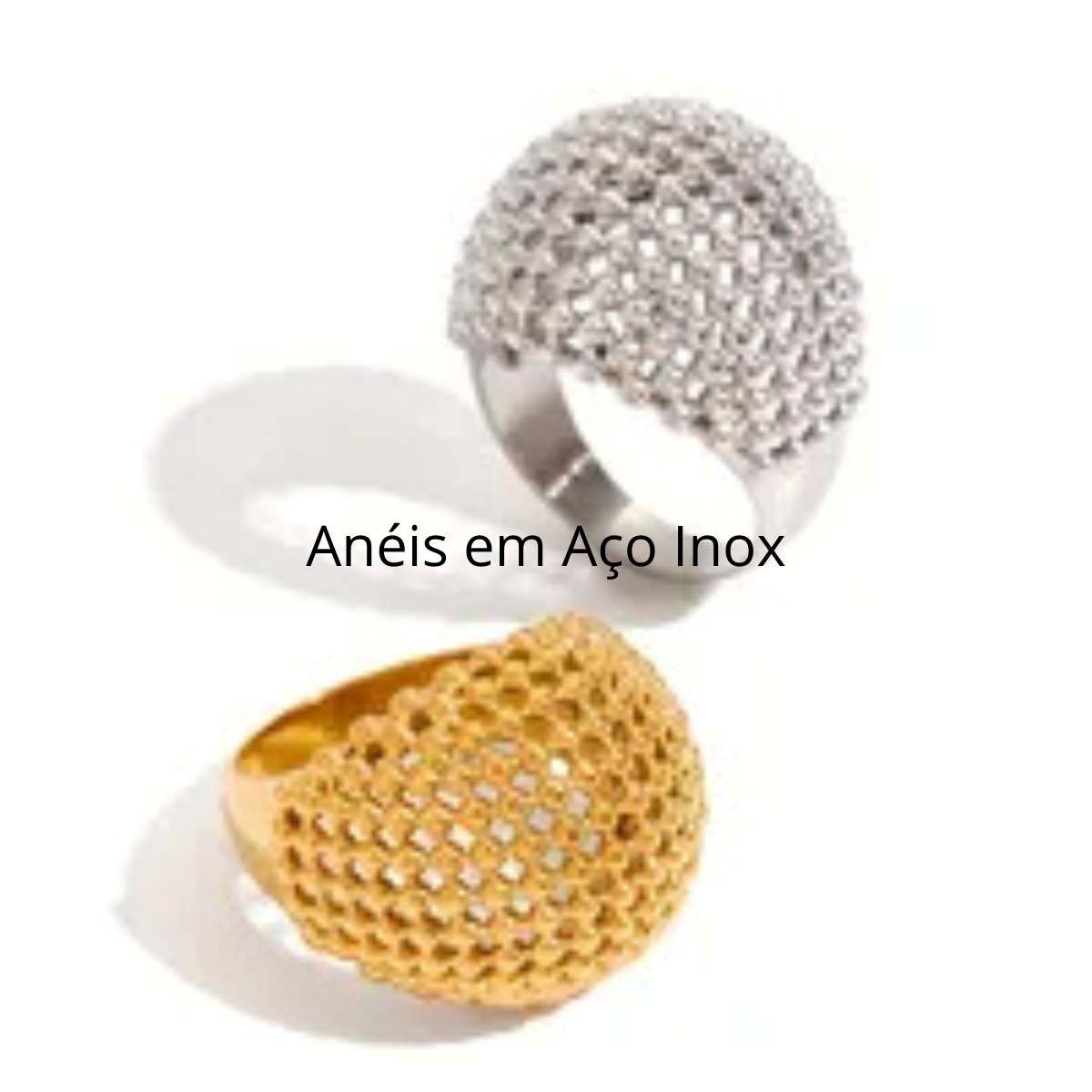 Anel dourado texturizado