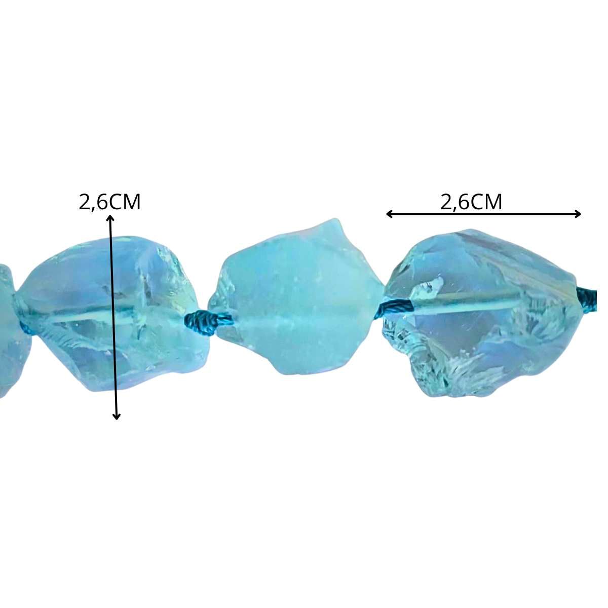 Colar Pedra Natural Cristal Água Marinha