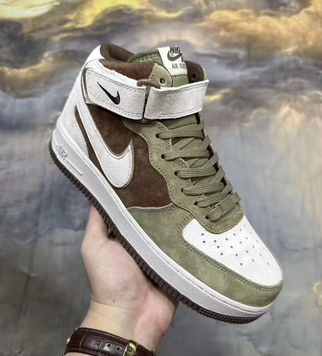  Air Force 1 Mid - olive green suede